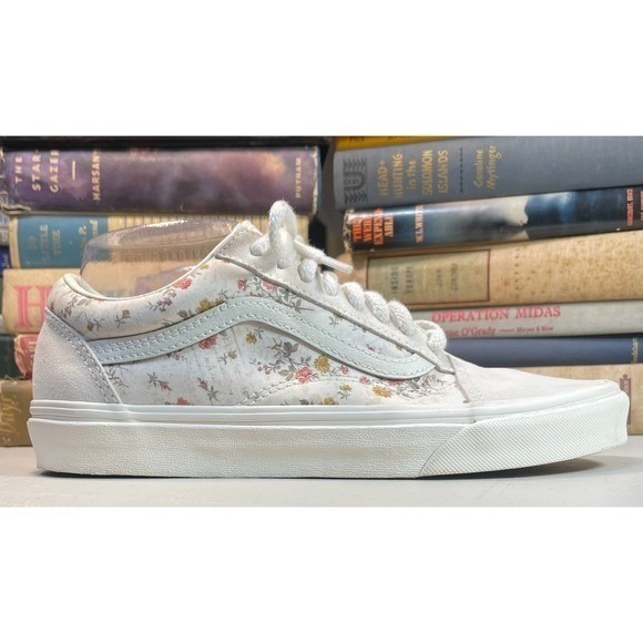 Vans Shoes - Vans Old Skool Vintage Floral Marshmallow Womens 9 Low Top Sneakers *Read